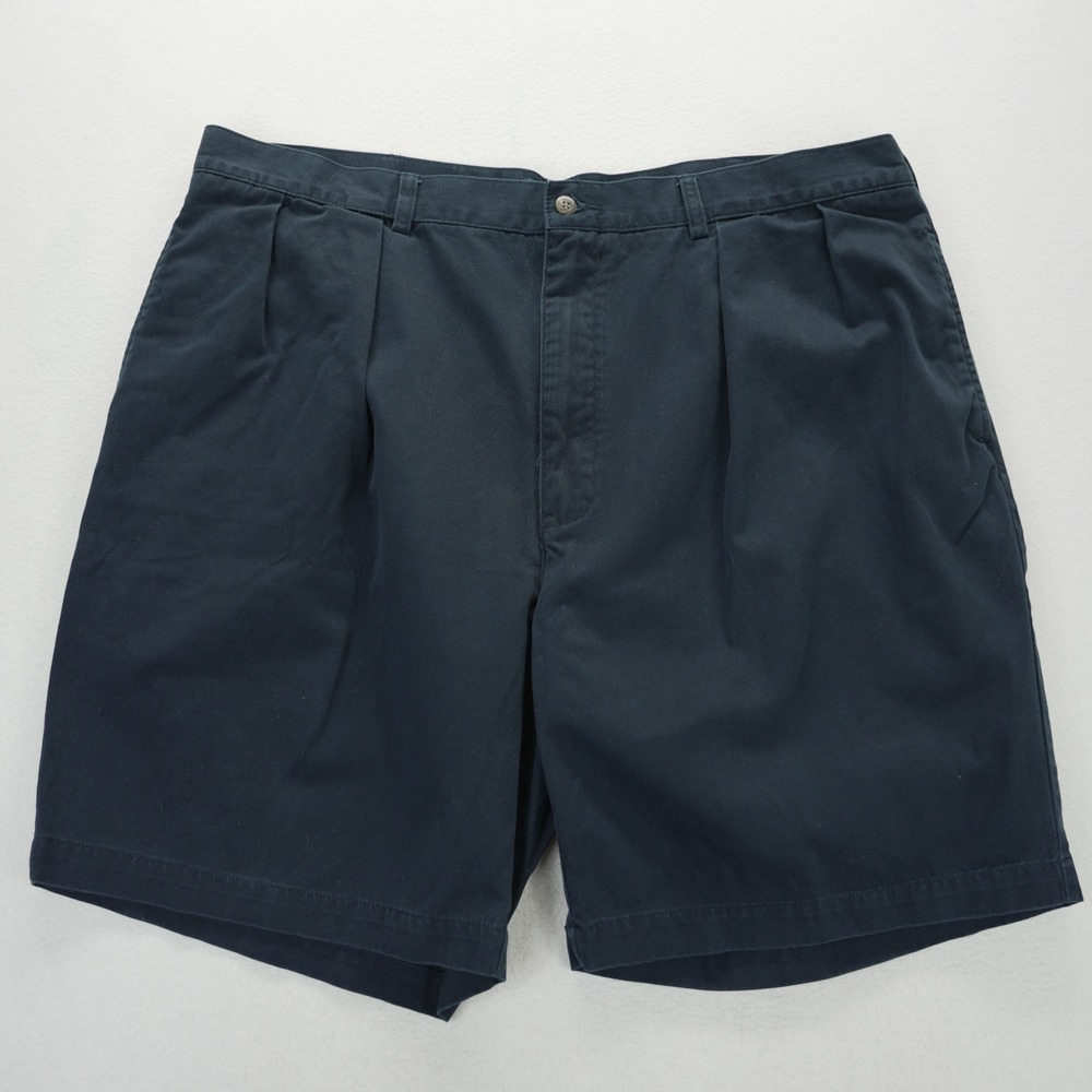 Polo Ralph Lauren Tyler Short Mens 42 Navy Blue Pleated Cotton Chino Shorts 9in